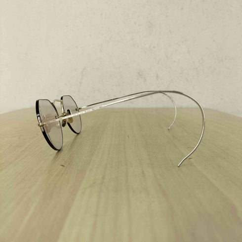 AMERICAN OPTICAL 14K フローラル彫金 ツーポイント リムレス眼鏡 メンズ