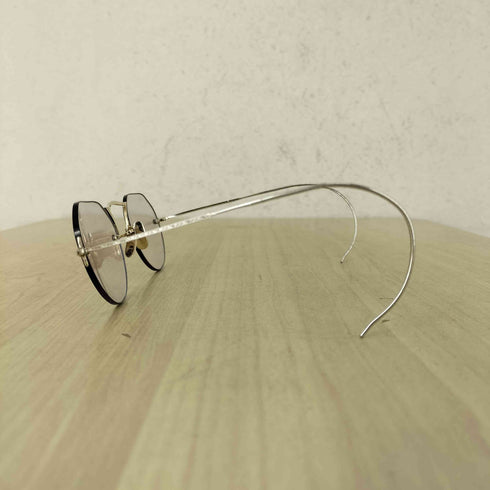 AMERICAN OPTICAL 14K フローラル彫金 ツーポイント リムレス眼鏡 メンズ