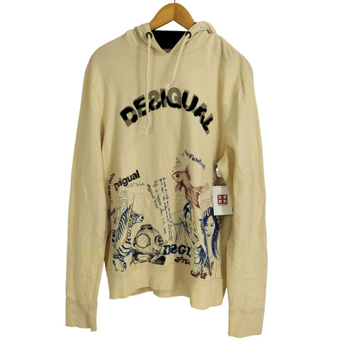 デシグアル Desigual アートグラフィック リブ切替パーカー メンズ import:L