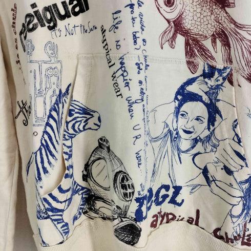 デシグアル Desigual アートグラフィック リブ切替パーカー メンズ import:L