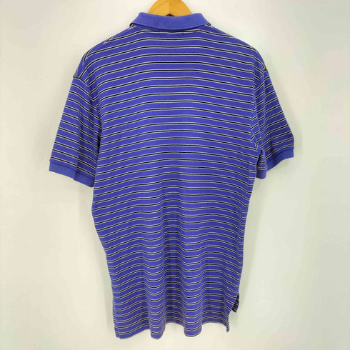 ポロバイラルフローレン Polo by RALPH LAUREN 香港製 ポニー刺繍 ボーダー サイドスリット ポロシャツ メンズ import:M