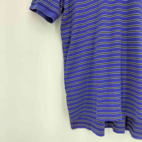 ポロバイラルフローレン Polo by RALPH LAUREN 香港製 ポニー刺繍 ボーダー サイドスリット ポロシャツ メンズ import:M