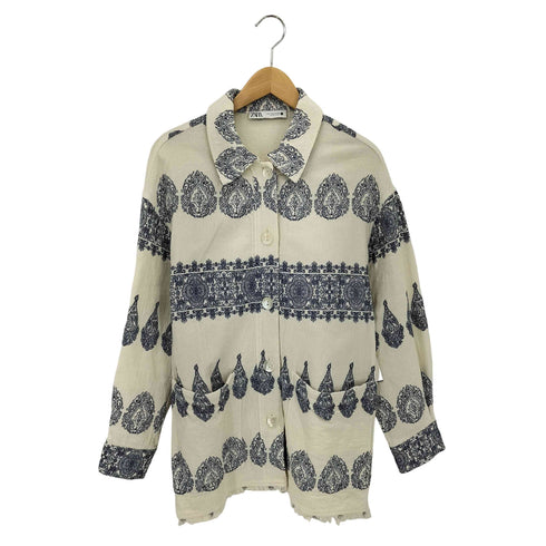 ザラ ZARA コットン ロングスリーブ カジュアルジャケット レディース S