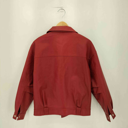 フェイクレザー シングルライダース ジャケット レディース M