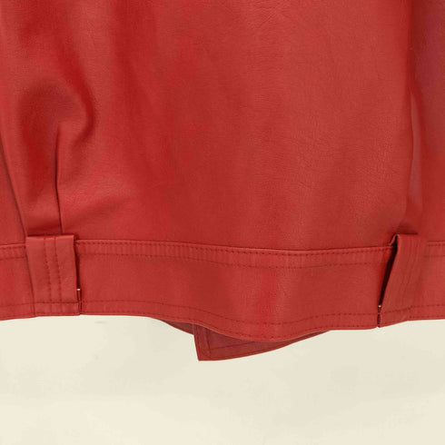 フェイクレザー シングルライダース ジャケット レディース M