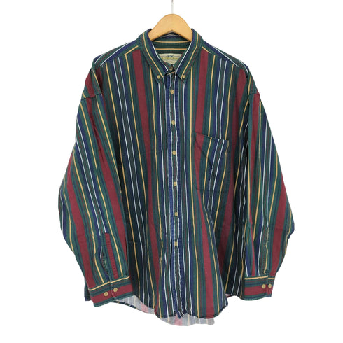 ナチュラルイシュー NATURAL ISSUE マルチストライプボタンダウンシャツ メンズ import:XL