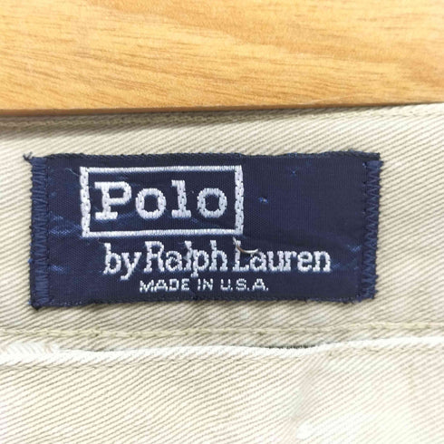 ポロバイラルフローレン Polo by RALPH LAUREN 90S USA製 クレストロゴ サイドアジャスター チノパンツ メンズ W36L32
