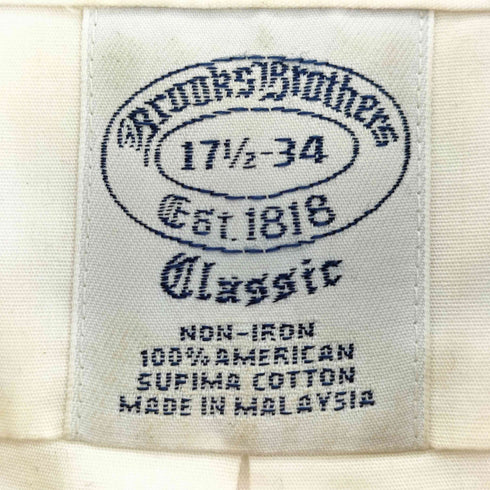ブルックスブラザーズ BROOKS BROTHERS SUFIMACOTTON ダブルカフス 長袖 ドレスシャツ メンズ 171/2-34