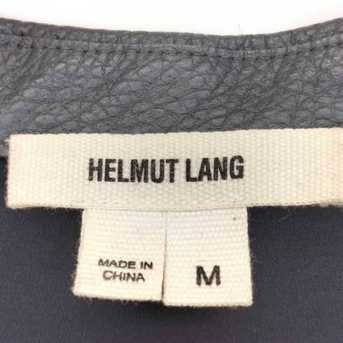 ヘルムートラング HELMUT LANG ラムレザー 切替 Vネック シアーシャツ レディース import:M