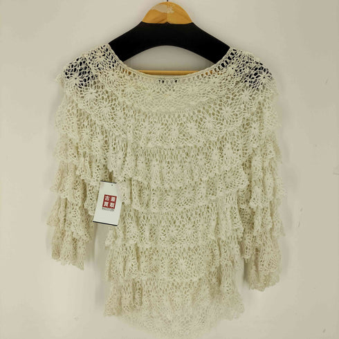 BOSTON PROPER ティアードメッシュフリンジトップス レディース M/L