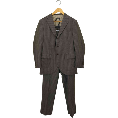 エルメネジルドゼニア Ermenegildo Zegna 段返り3B ストライプ テーラードジャケット タックスラックス スーツセットアップ メンズ JPN:46