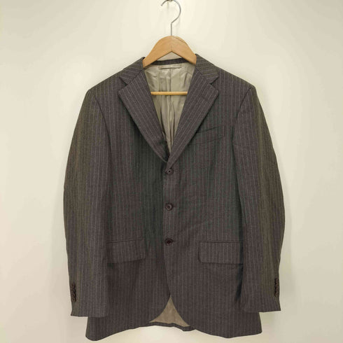エルメネジルドゼニア Ermenegildo Zegna 段返り3B ストライプ テーラードジャケット タックスラックス スーツセットアップ メンズ JPN:46