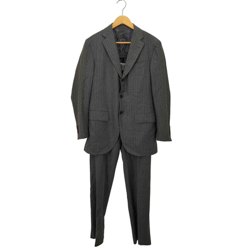 エルメネジルドゼニア Ermenegildo Zegna 段返り3B ストライプ テーラードジャケット タックスラックス スーツセットアップ メンズ JPN:46