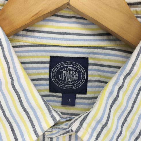 ジェイプレス J.PRESS シアサッカーストライプシャツ メンズ LL