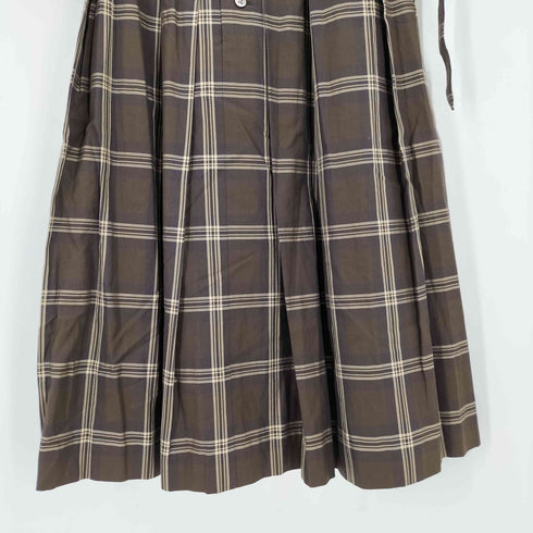 マーガレットハウエル MARGARET HOWELL 旧ロゴ ベルト付 ノーカラー チェック ワンピース レディース JPN:2