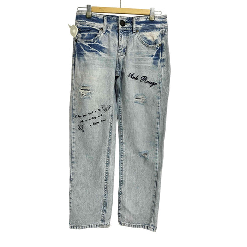 アンクルージュ Ank Rouge ダメージストレートデニムパンツ レディース JPN:M