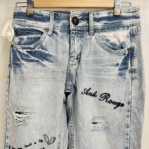 アンクルージュ Ank Rouge ダメージストレートデニムパンツ レディース JPN:M