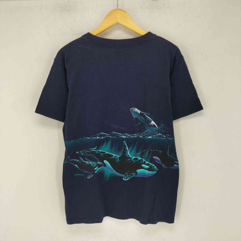 ギルダン GILDAN 90-00s カナダ製 HABITAT XCIII アニマル アート 両面プリント クルーネック Tシャツ メンズ import:M