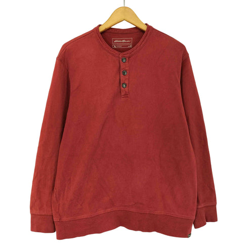 エディーバウアー Eddie Bauer コットン ヘンリーネック スナップボタン スウェット メンズ import:M