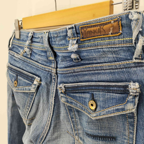 ヤヌーク YANUK DREAMER STITCH ローライズ フレア デニム パンツ レディース 25
