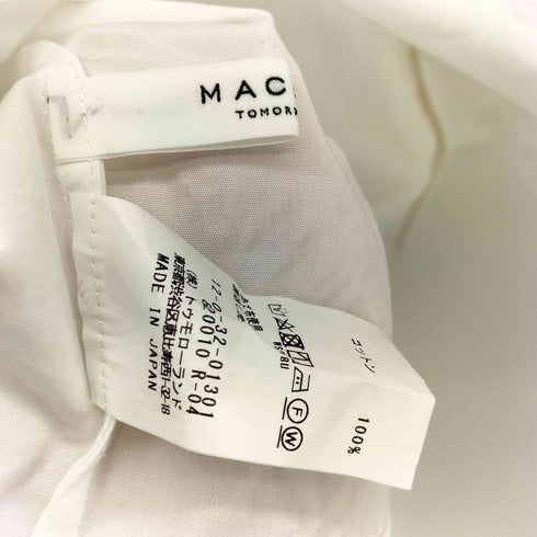 マカフィー MACPHEE コットンブロード バンドカラークロップドシャツ レディース JPN:36