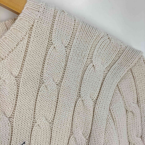ポロラルフローレン POLO RALPH LAUREN スモールポニー刺繍 コットン ケーブルニット レディース import:M