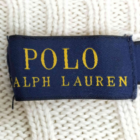 ポロラルフローレン POLO RALPH LAUREN スモールポニー刺繍 コットン ケーブルニット レディース import:M