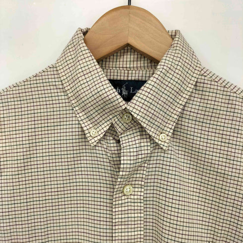 ラルフローレン RALPH LAUREN ポニー刺繍 タッターソール チェック ボタンダウン L/S シャツ メンズ import:XS