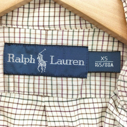 ラルフローレン RALPH LAUREN ポニー刺繍 タッターソール チェック ボタンダウン L/S シャツ メンズ import:XS