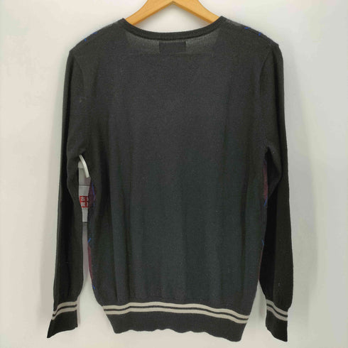 フレッドペリー FRED PERRY ロゴ刺繍 アーガイル柄 ウール Vネック ニット メンズ import:M