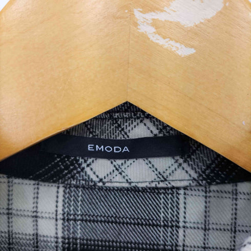 エモダ EMODA チェック柄 ボーイズ フランネル ロングスリーブ シャツ レディース free