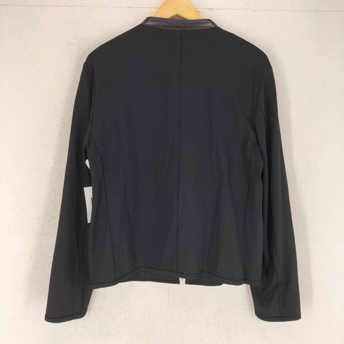 ランバンコレクション LANVIN COLLECTION lamb leather 襟レザー ジップアップブルゾンジャケット レディース 50-36