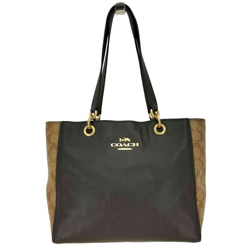 コーチ COACH シグネチャー切替 レザートートバッグ レディース