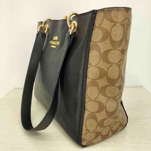 コーチ COACH シグネチャー切替 レザートートバッグ レディース
