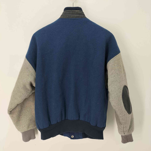 CANADA SPORTSWEAR 90S MATRIX VIDEO COMMUNICATIONS 企業ロゴ レザー切替 エルボーパッチ メルトン スタジャン メンズ import:M