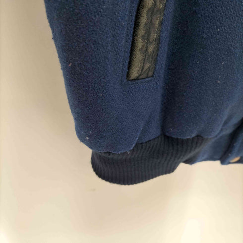 CANADA SPORTSWEAR 90S MATRIX VIDEO COMMUNICATIONS 企業ロゴ レザー切替 エルボーパッチ メルトン スタジャン メンズ import:M