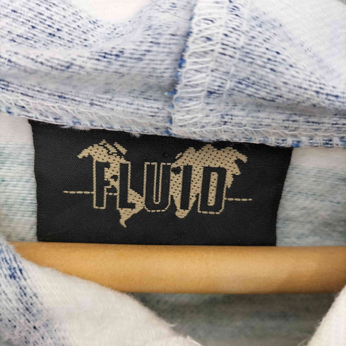 FLUID USA製 マルチボーダー プルオーバーパーカー メンズ M/L