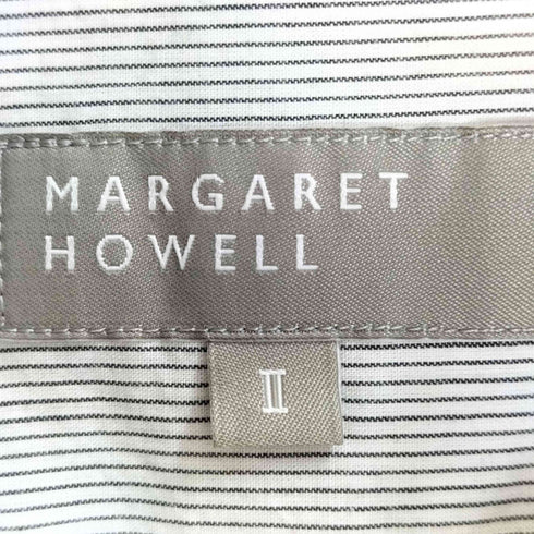マーガレットハウエル MARGARET HOWELL コットンウール ストライプ レギュラーカラーシャツ レディース JPN:2