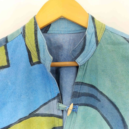 JUNTOS 総柄 フロントクロスジャケット メンズ