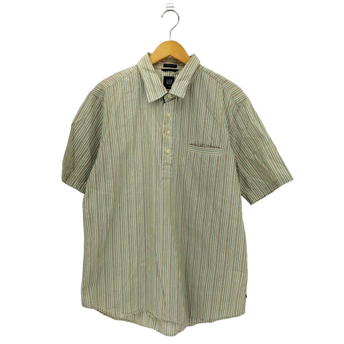 ギャップ Gap 00s インド製 CLASSIC FIT ボーダー 半袖 チェックシャツ メンズ L