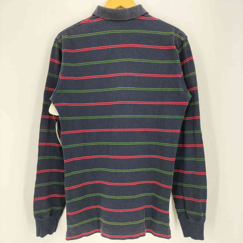 ポロバイラルフローレン Polo by RALPH LAUREN ポニー刺繍 ボーダー 鹿の子 コットン 長袖ポロシャツ メンズ import:M