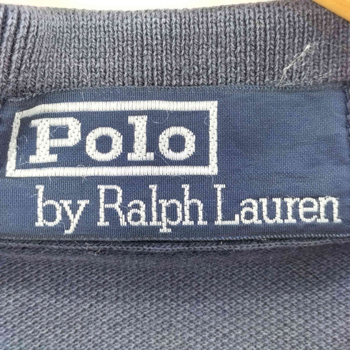 ポロバイラルフローレン Polo by RALPH LAUREN ポニー刺繍 ボーダー 鹿の子 コットン 長袖ポロシャツ メンズ import:M