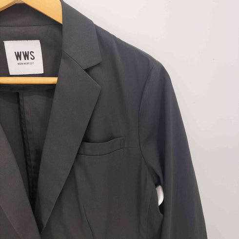 WWS WORK WEAR SUIT テーラードライトジャケット 洗える 速乾 撥水 ストレッチ ワークウェアスーツ スーツ型作業着 ウォッシャブル レディース LL