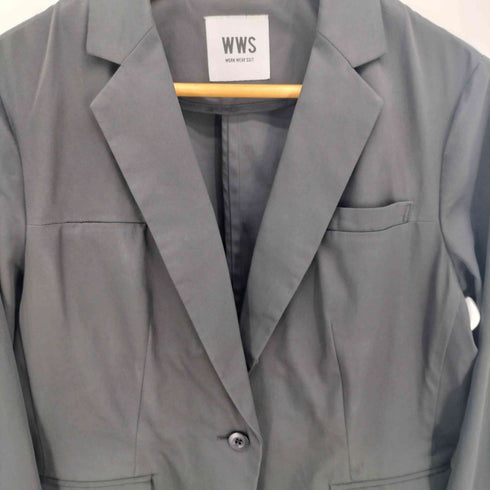 WWS WORK WEAR SUIT テーラードライトジャケット 洗える 速乾 撥水 ストレッチ ワークウェアスーツ スーツ型作業着 ウォッシャブル レディース LL