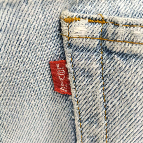 リーバイス Levis 80-90s USA製 501 ボタン裏520刻印 紙タグ 縮率10% エルパソ工場 ボタンフライ デニム パンツ アイスブルー 脇割 ユニセックス メンズ
