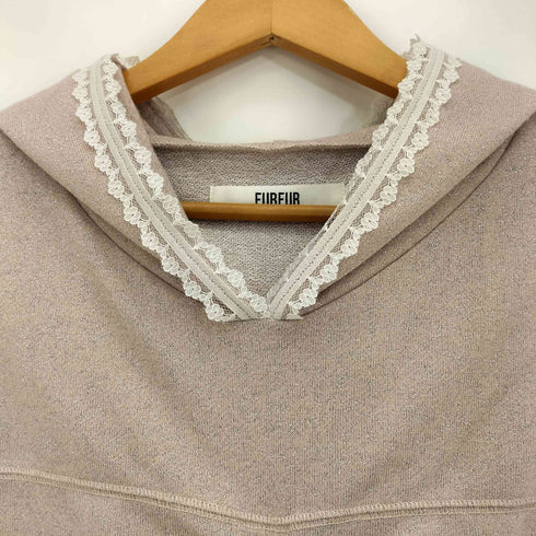 ファーファー furfur 25ss レーストリムフーディ レディース ONE SIZE
