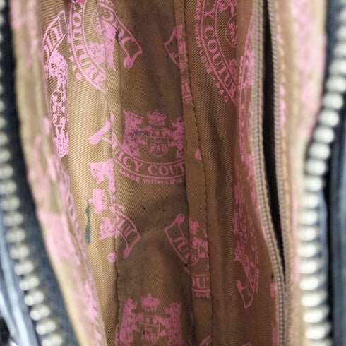 ジューシークチュール JUICY COUTURE ブラックレザーミニバゲットショルダーバッグ レディース