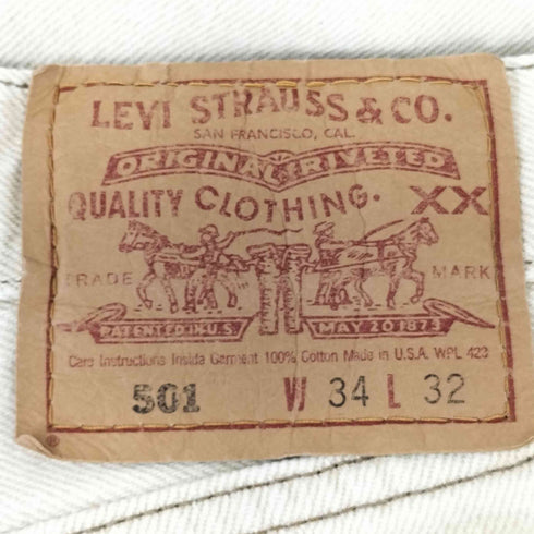 リーバイス Levis USA製 ボタン裏524 501 ボタンフライデニムパンツ メンズ 34/32
