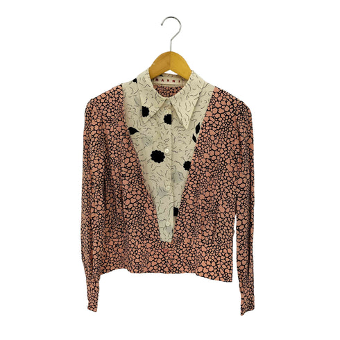 マルニ MARNI イタリア製 総柄 シルク ロングスリーブシャツ レディース 40