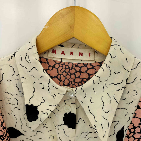 マルニ MARNI イタリア製 総柄 シルク ロングスリーブシャツ レディース 40
